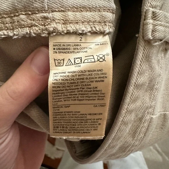 GAP High Rise Wide Leg Crop Khaki Chinos - Picture 6 of 7